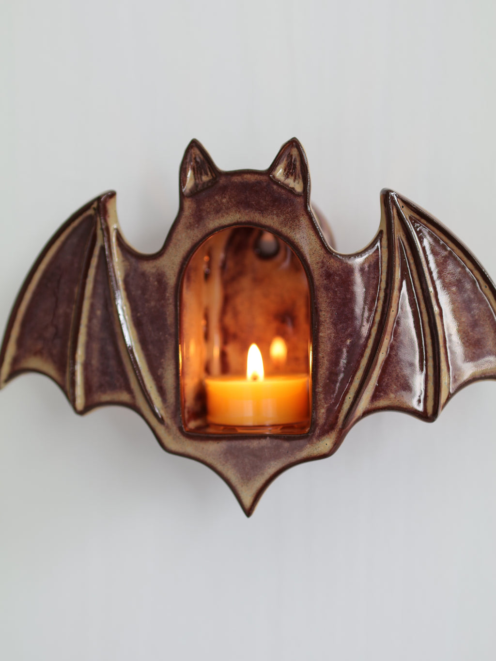 Bat Sconce, Mahogany