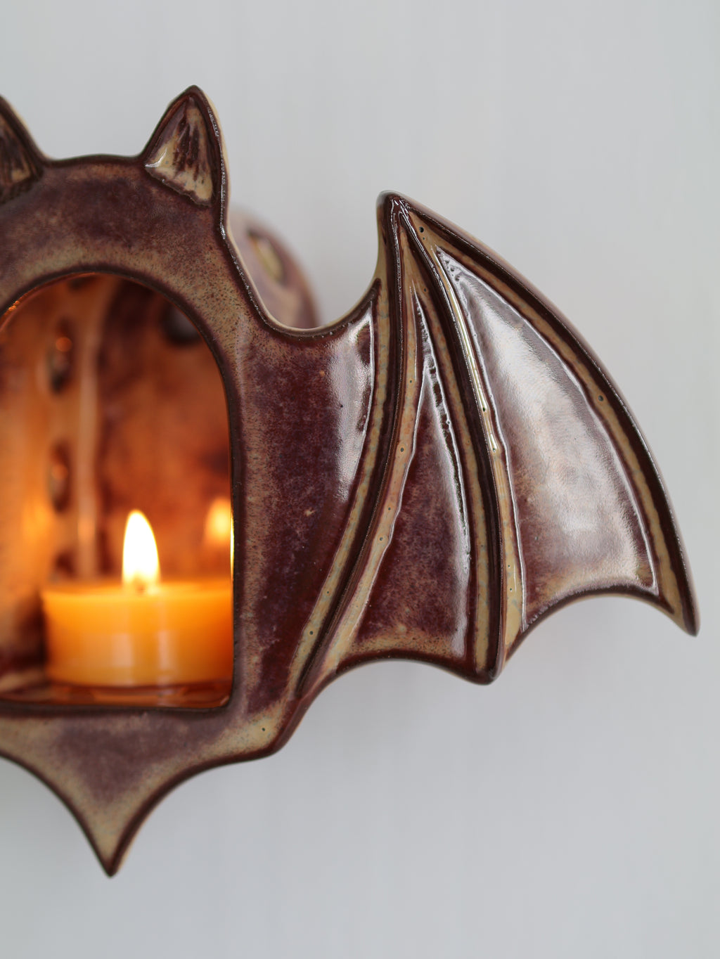 Bat Sconce, Mahogany