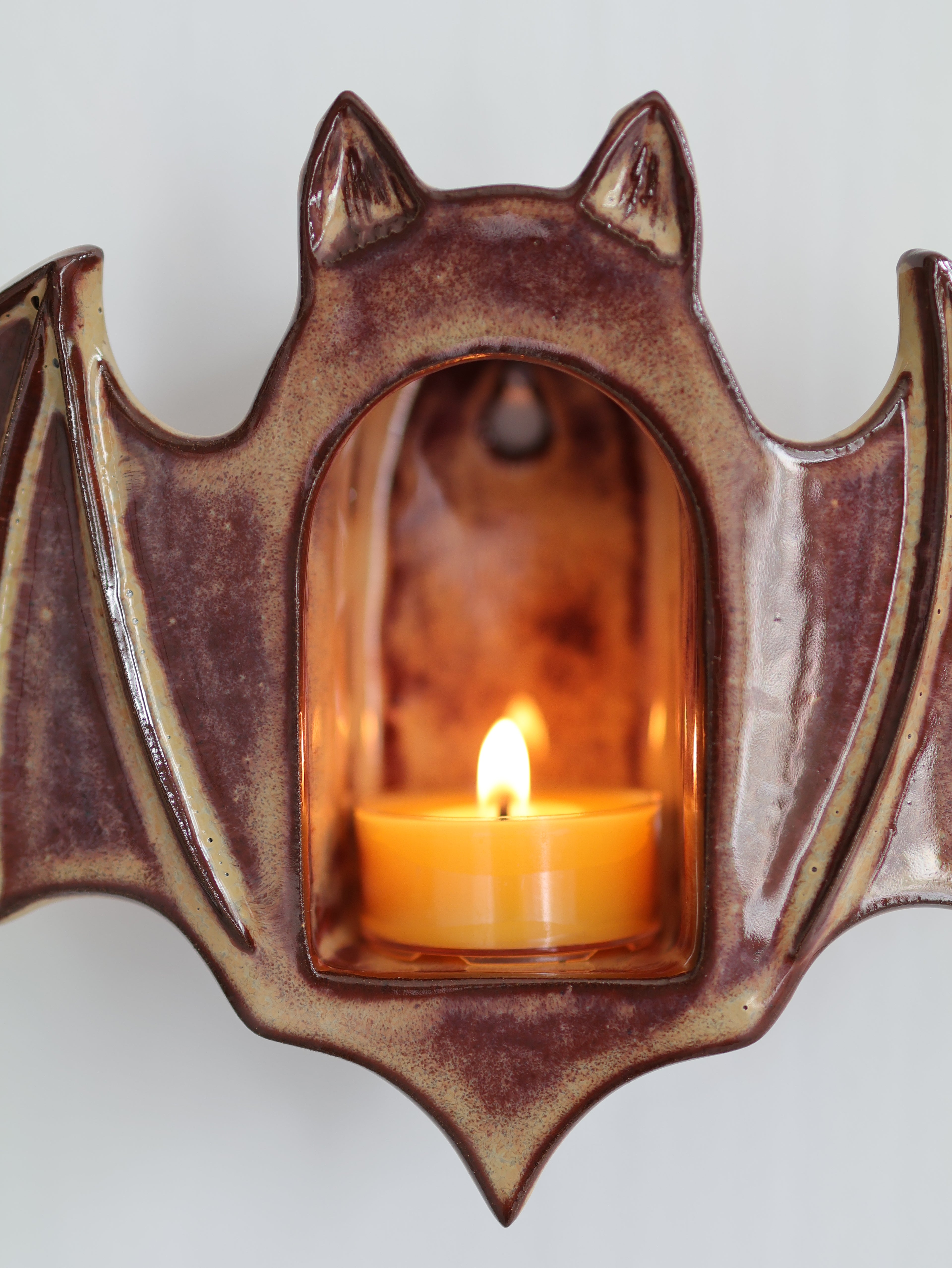 Bat Sconce, Mahogany