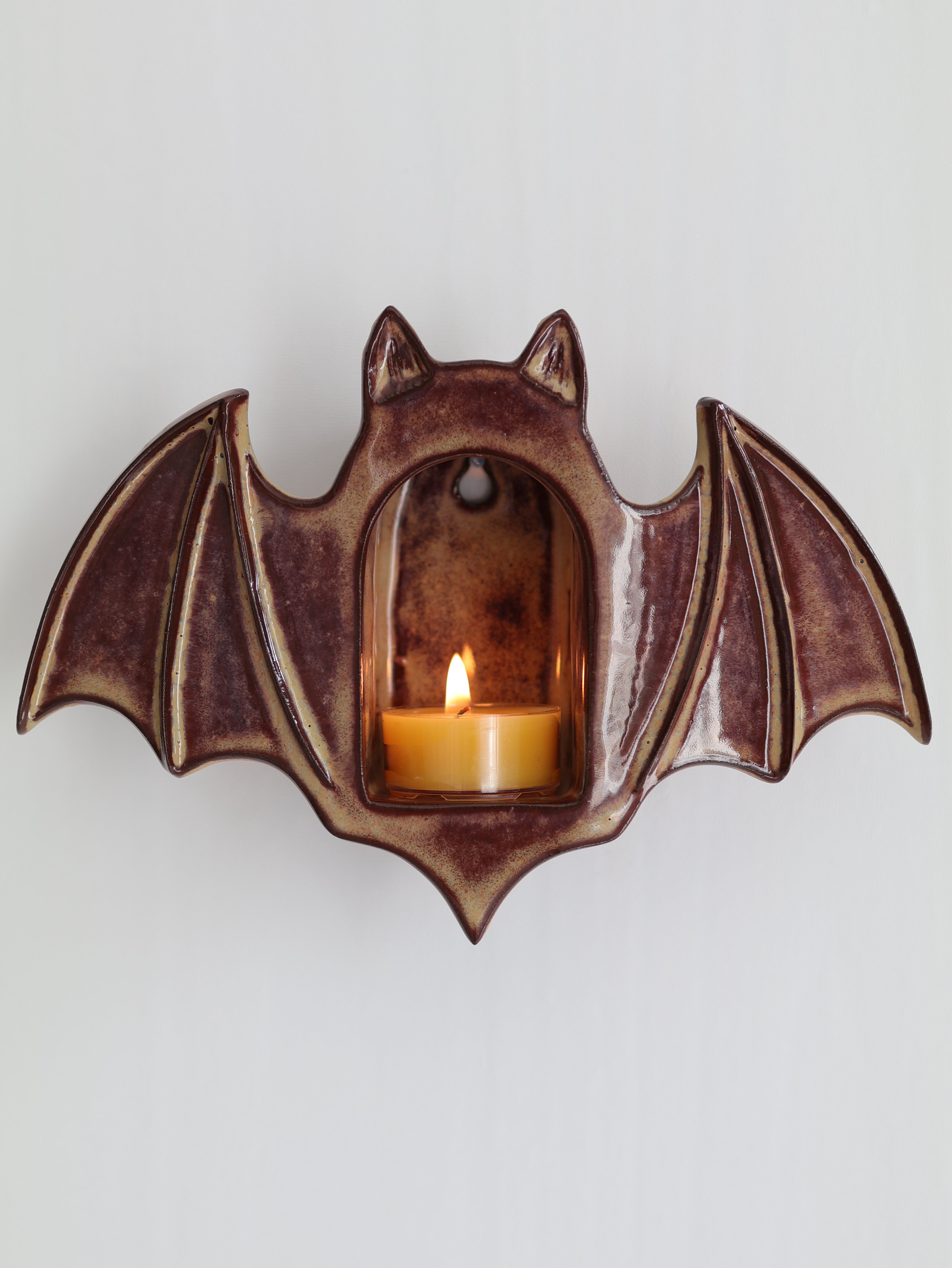 Bat Sconce, Mahogany