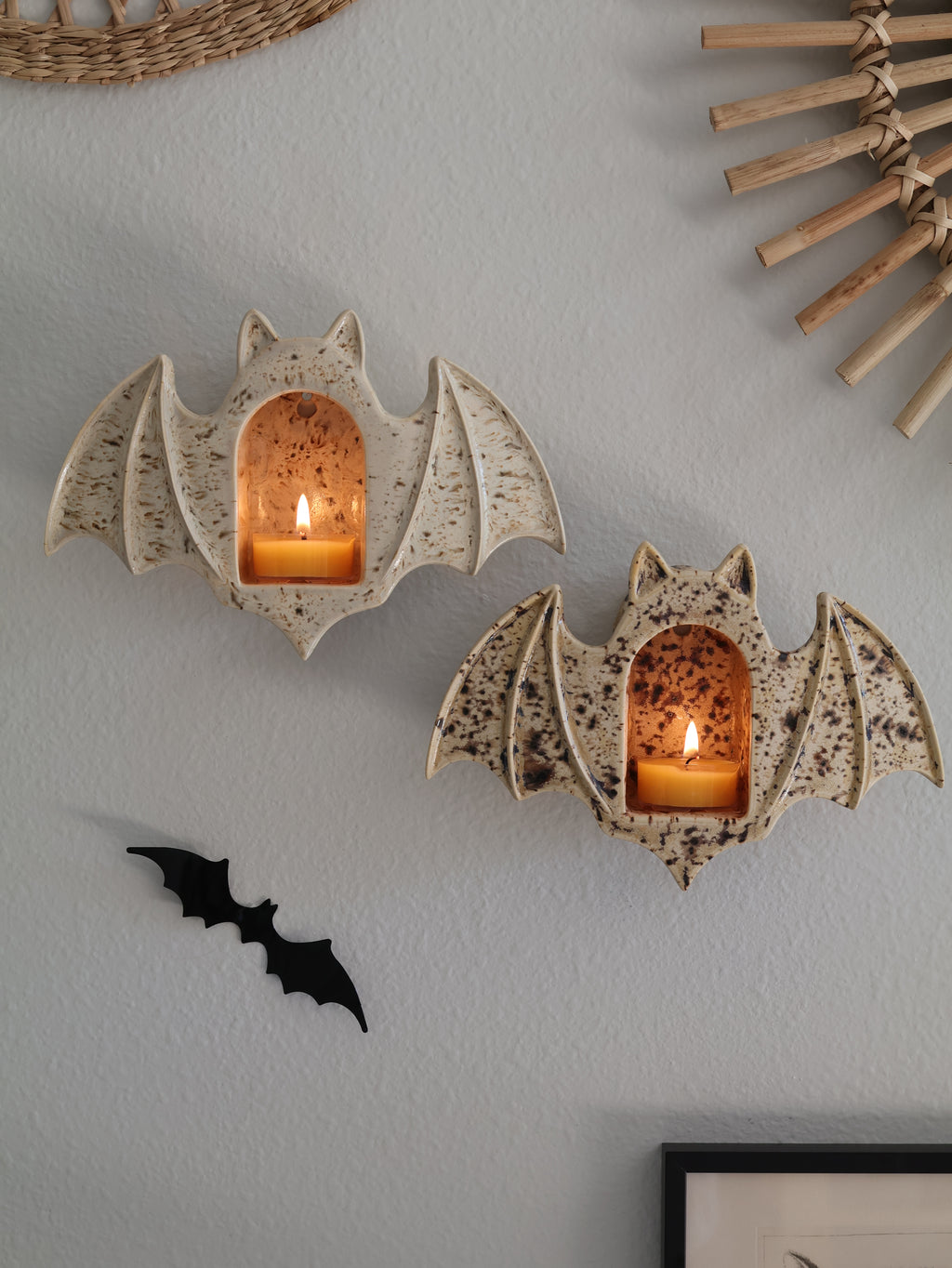 Bat Tealight Holder, Sandstone