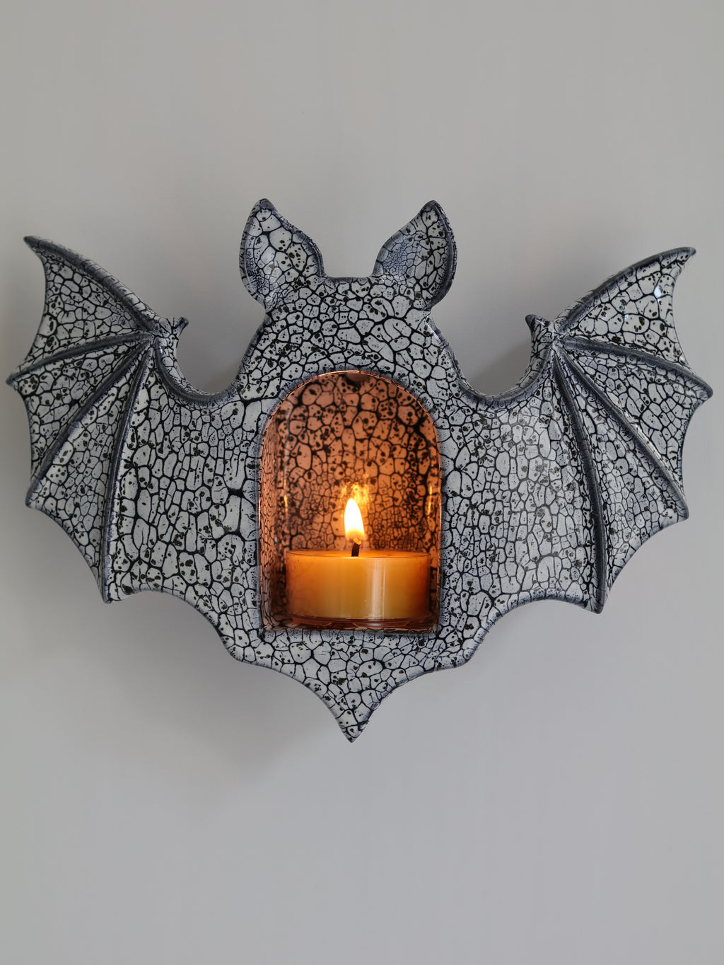 Bat Sconce, Cracked Stone