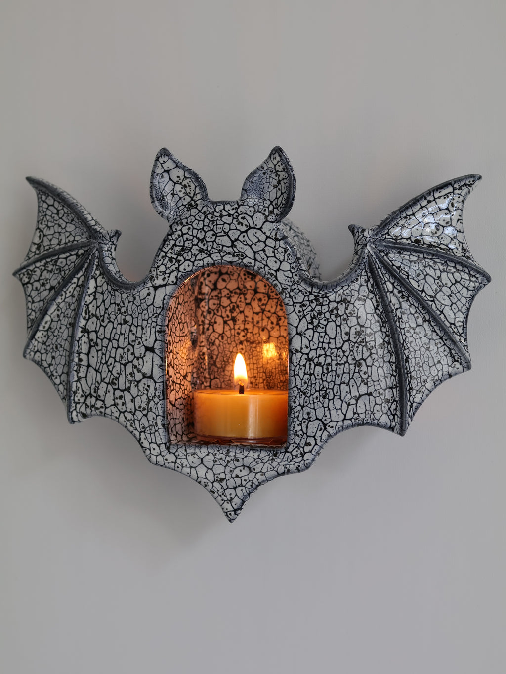 Bat Sconce, Cracked Stone