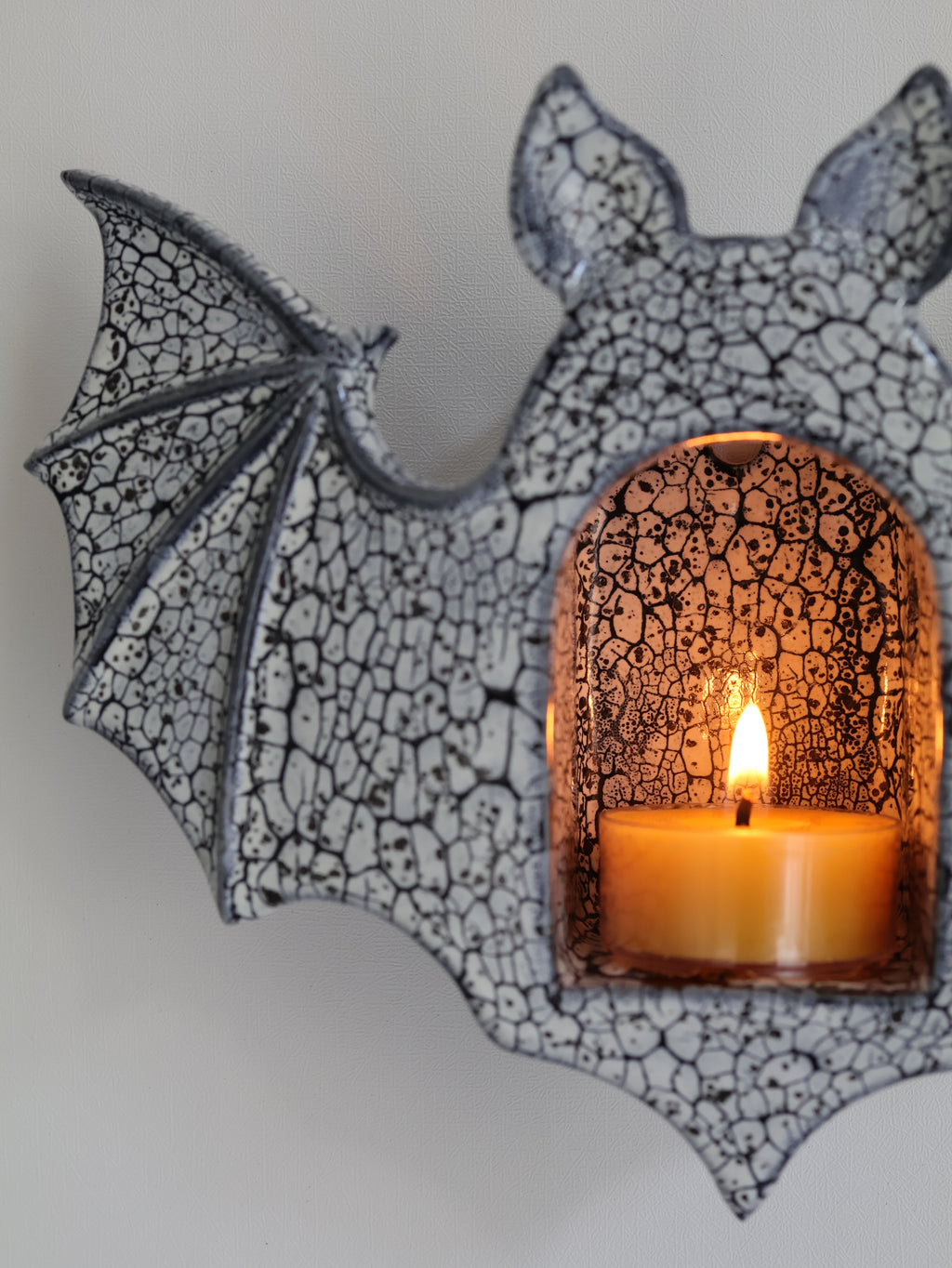 Bat Sconce, Cracked Stone