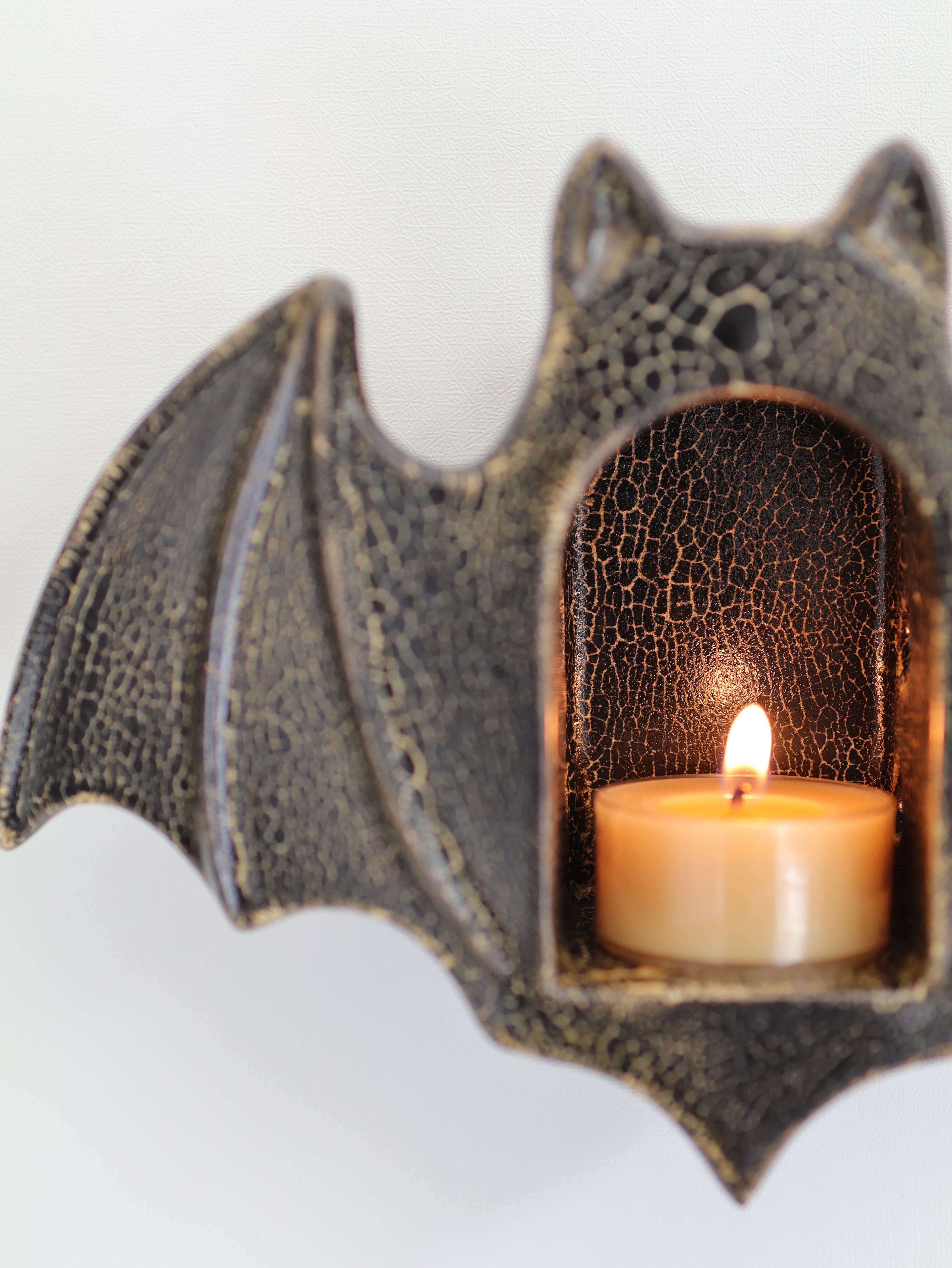Bat Sconce, Antique Black No. 1