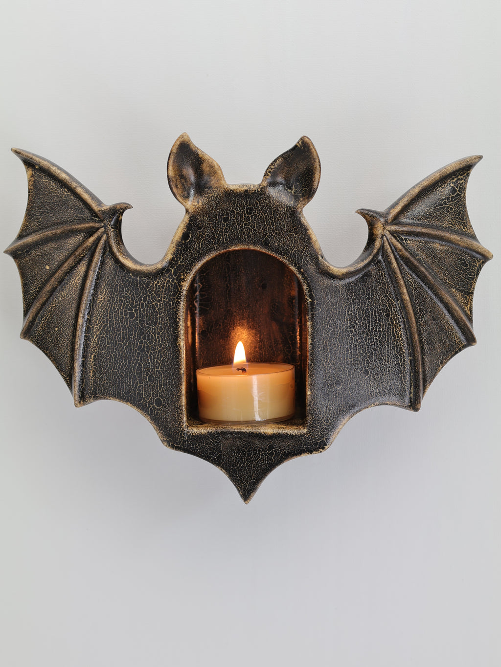 Bat Sconce, Antique Black
