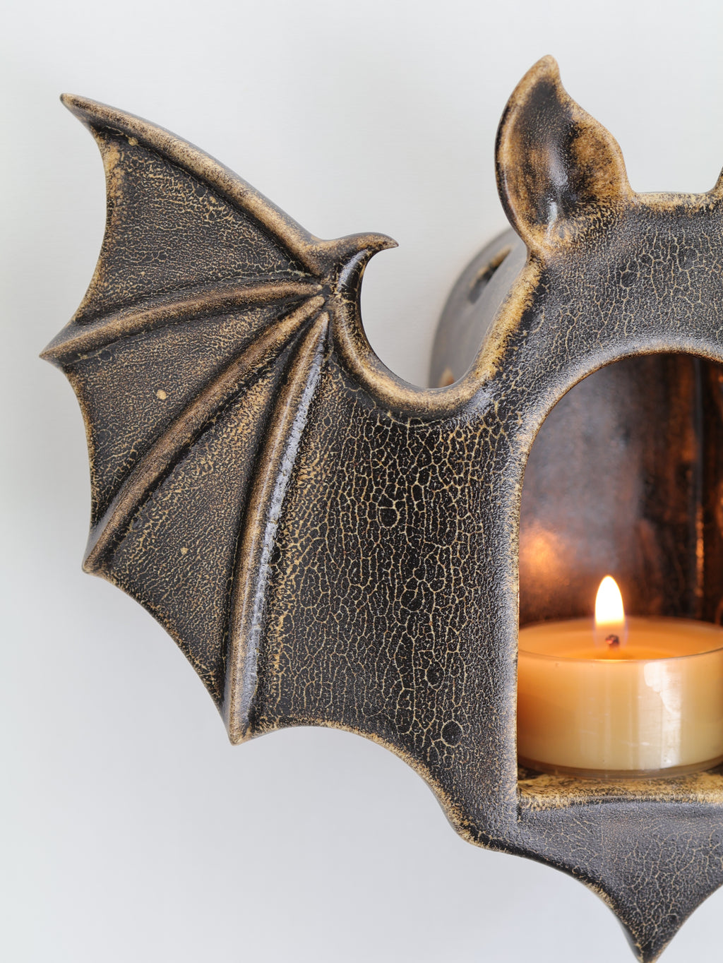 Bat Sconce, Antique Black