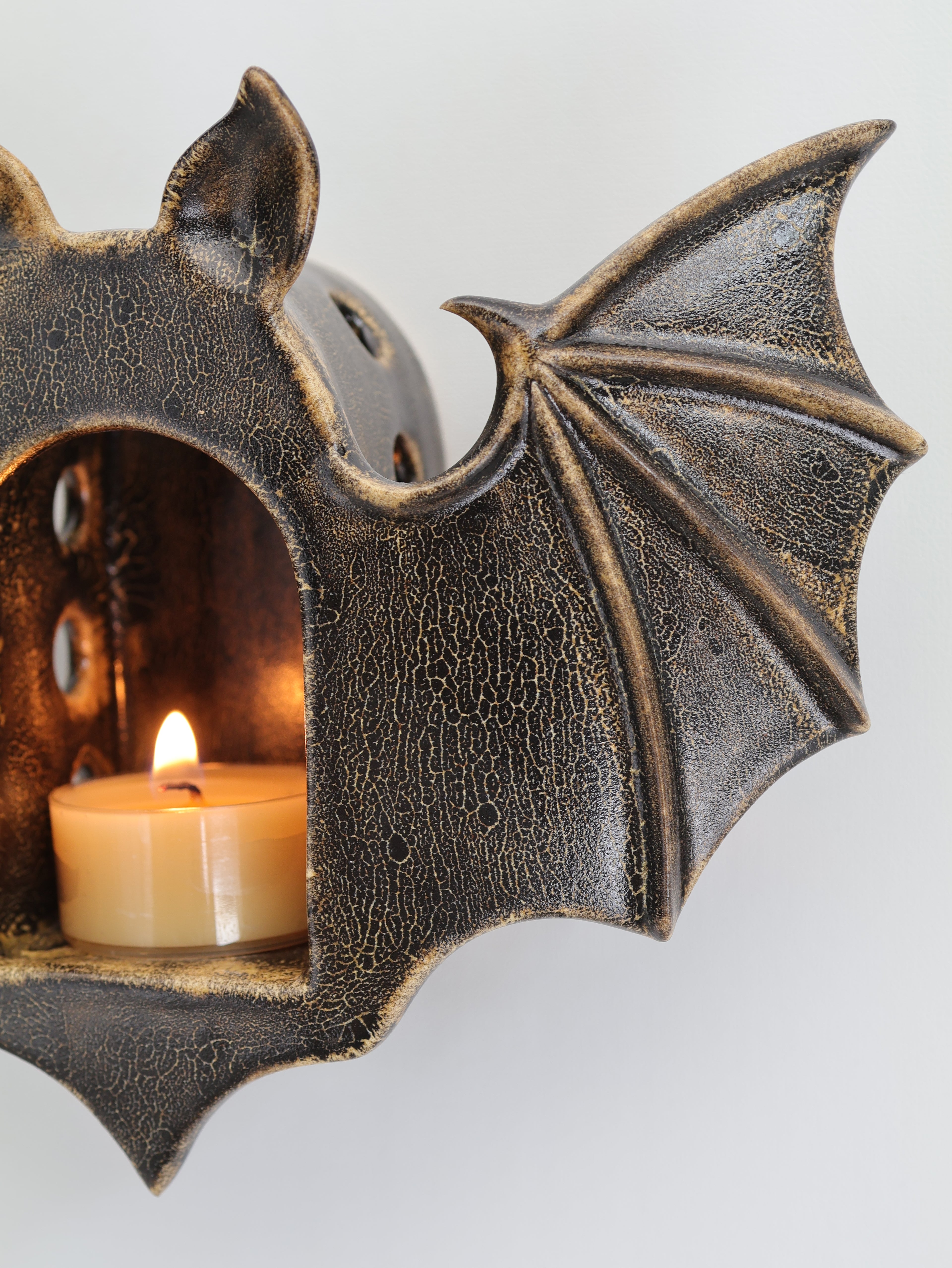 Bat Sconce, Antique Black