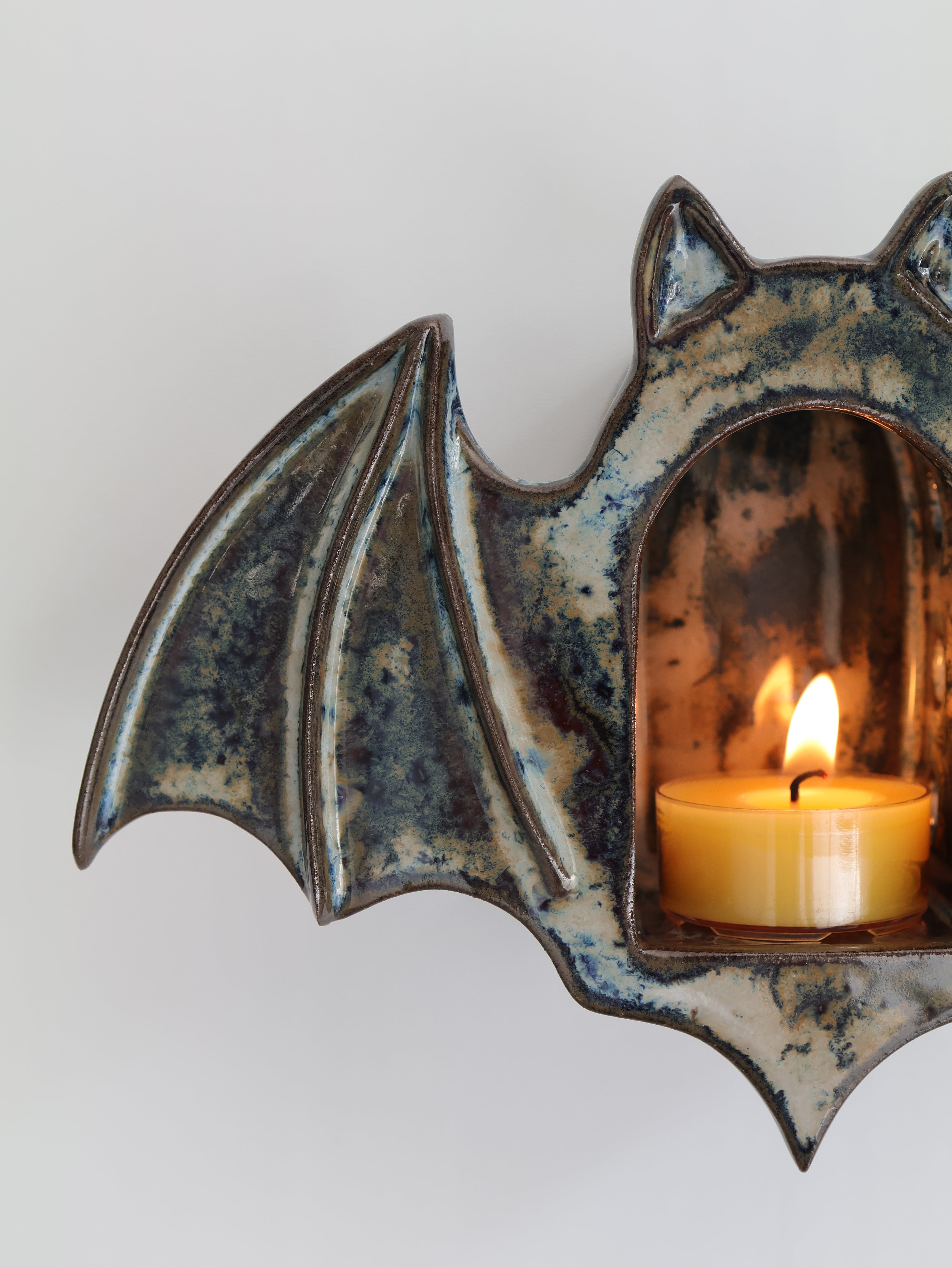 Bat Sconce, Blue Granite