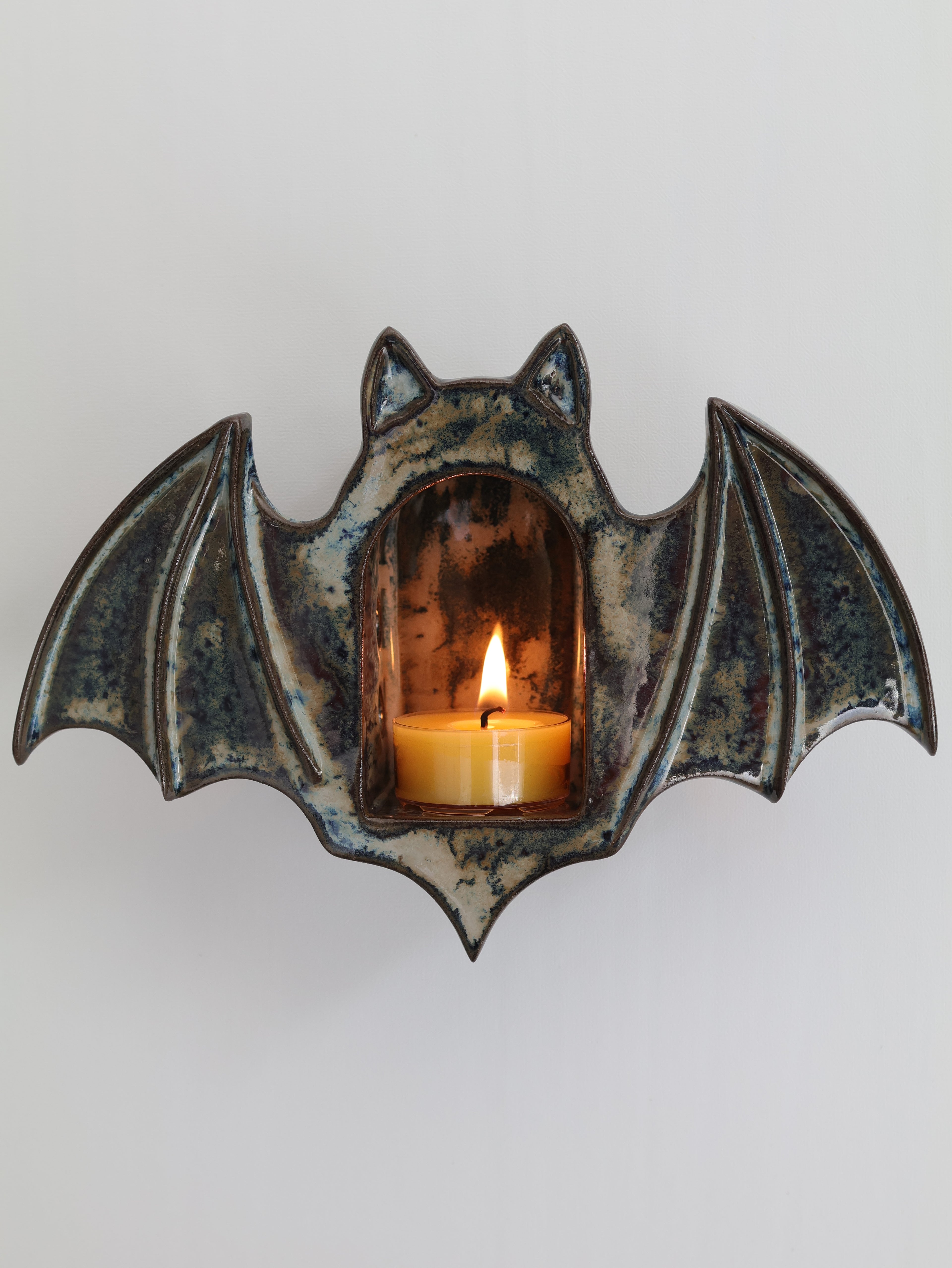 Bat Sconce, Blue Granite