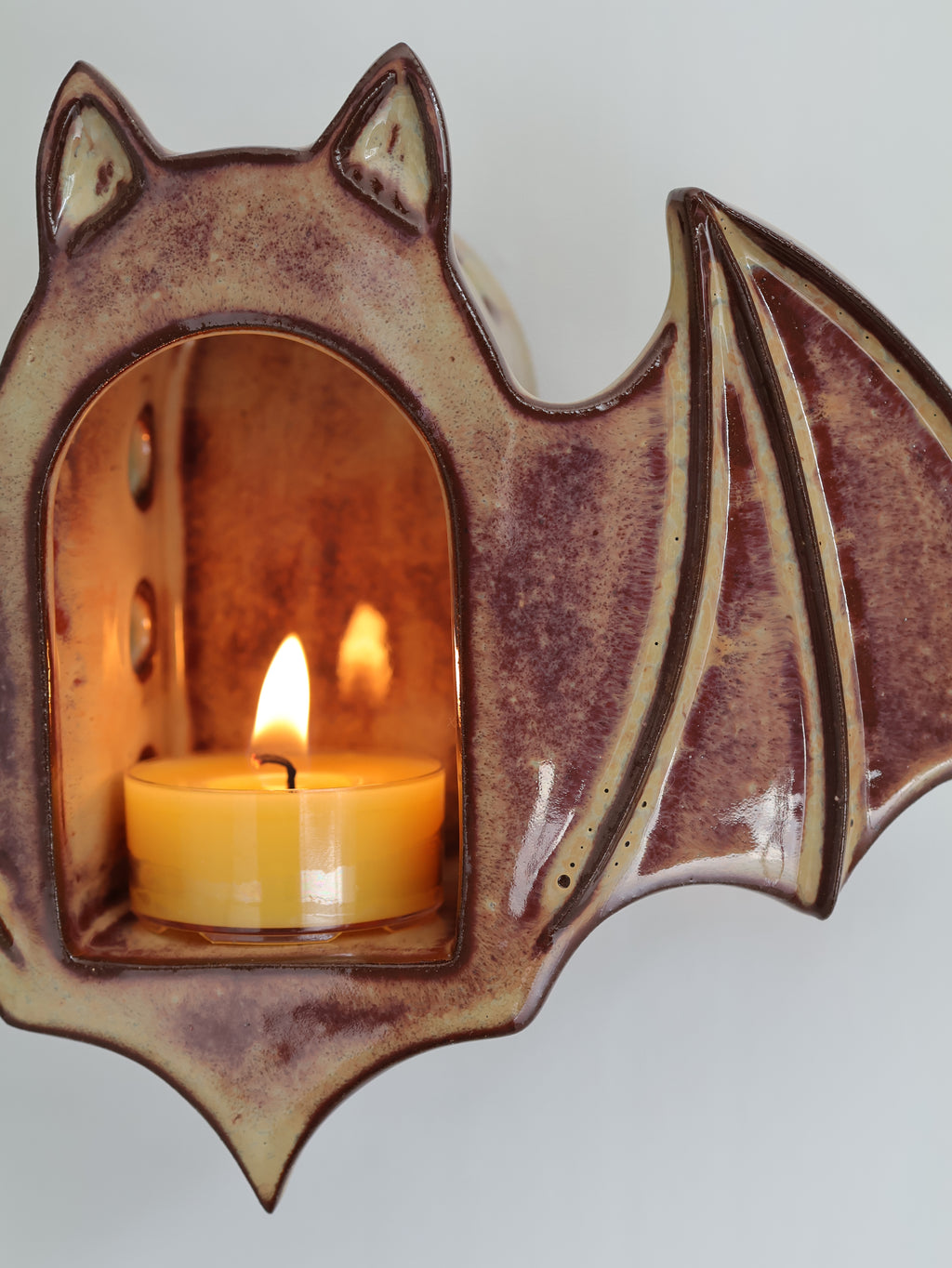 Bat Sconce, Mahogany