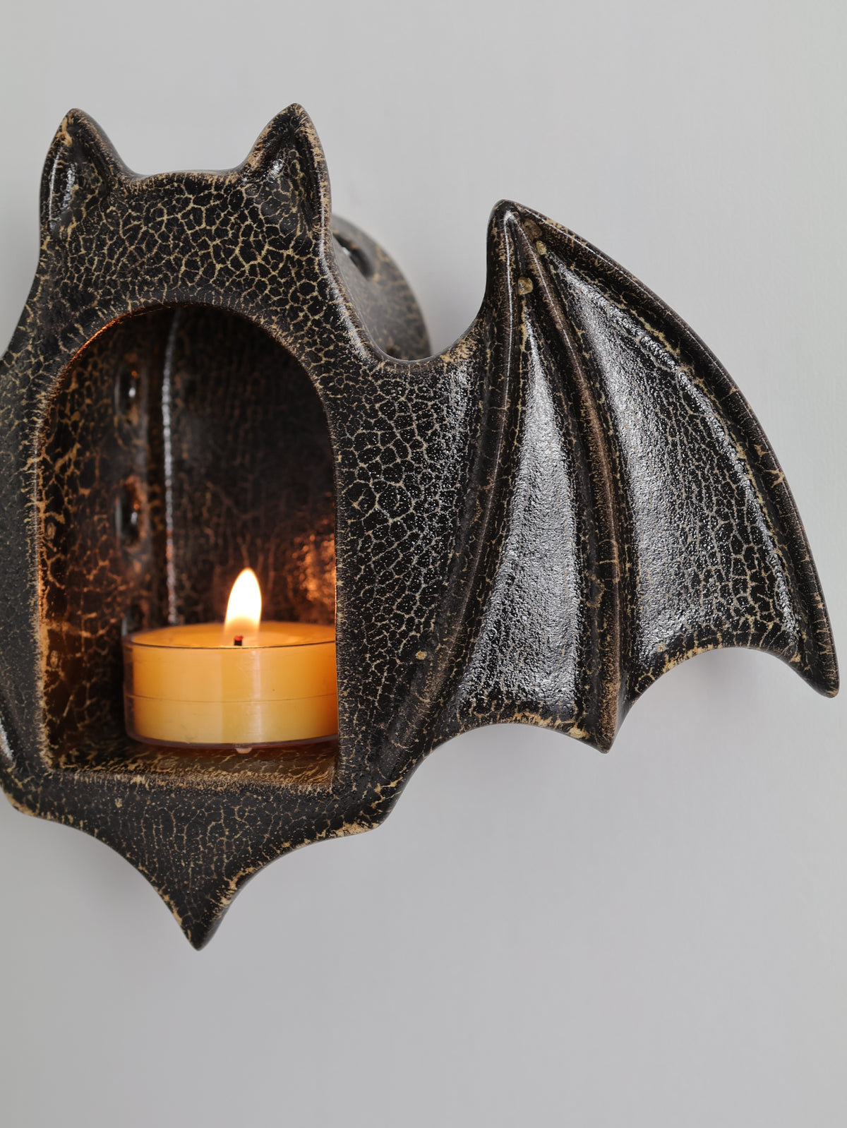 Bat Sconce, Antique Black