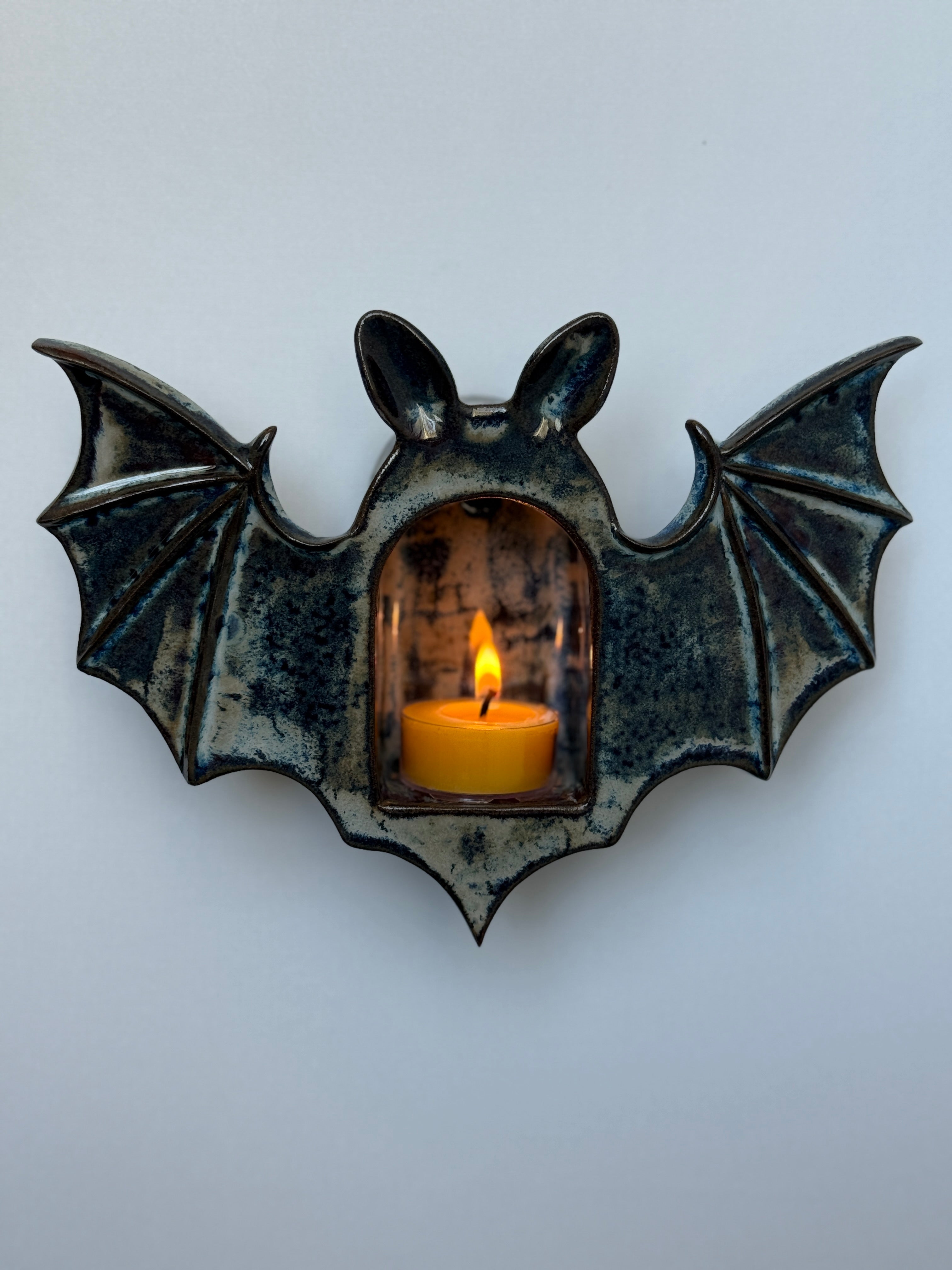 Bat Tealight Holder, Midnight Fog