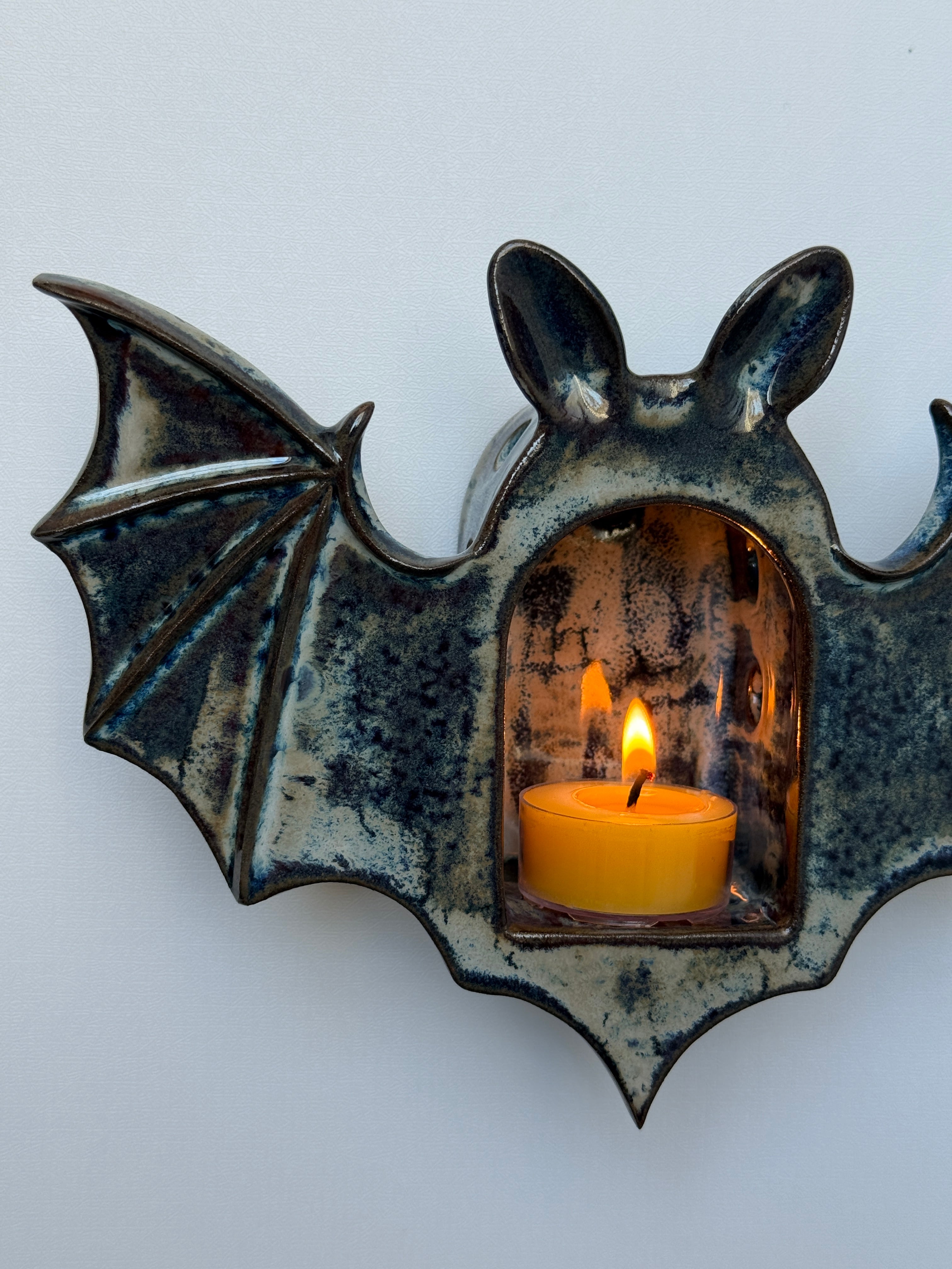 Bat Tealight Holder, Midnight Fog