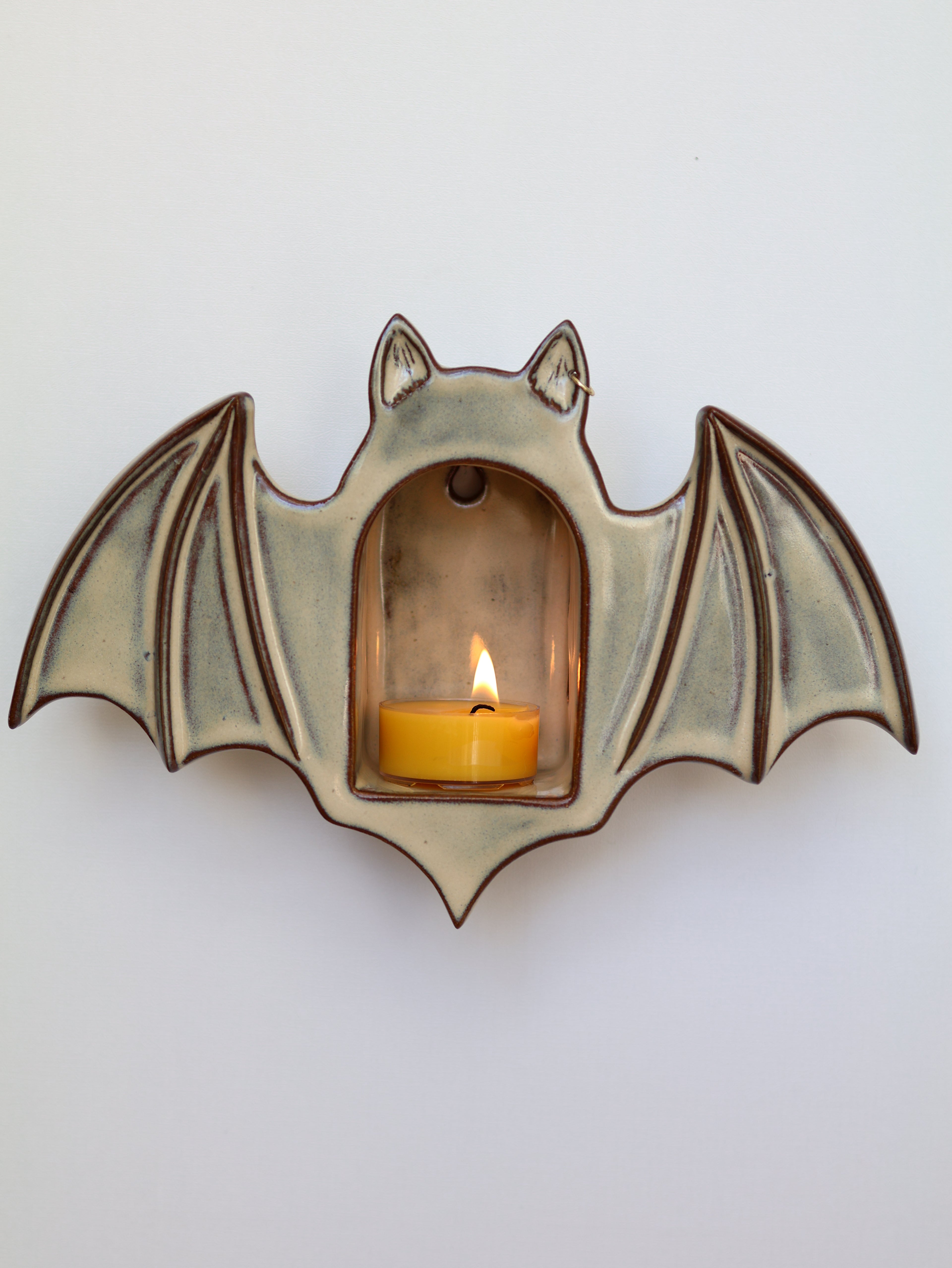 Bat Sconce, Rustic Cream