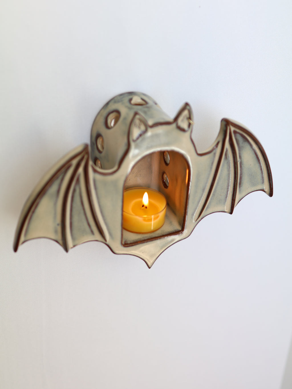 Bat Sconce, Rustic Cream