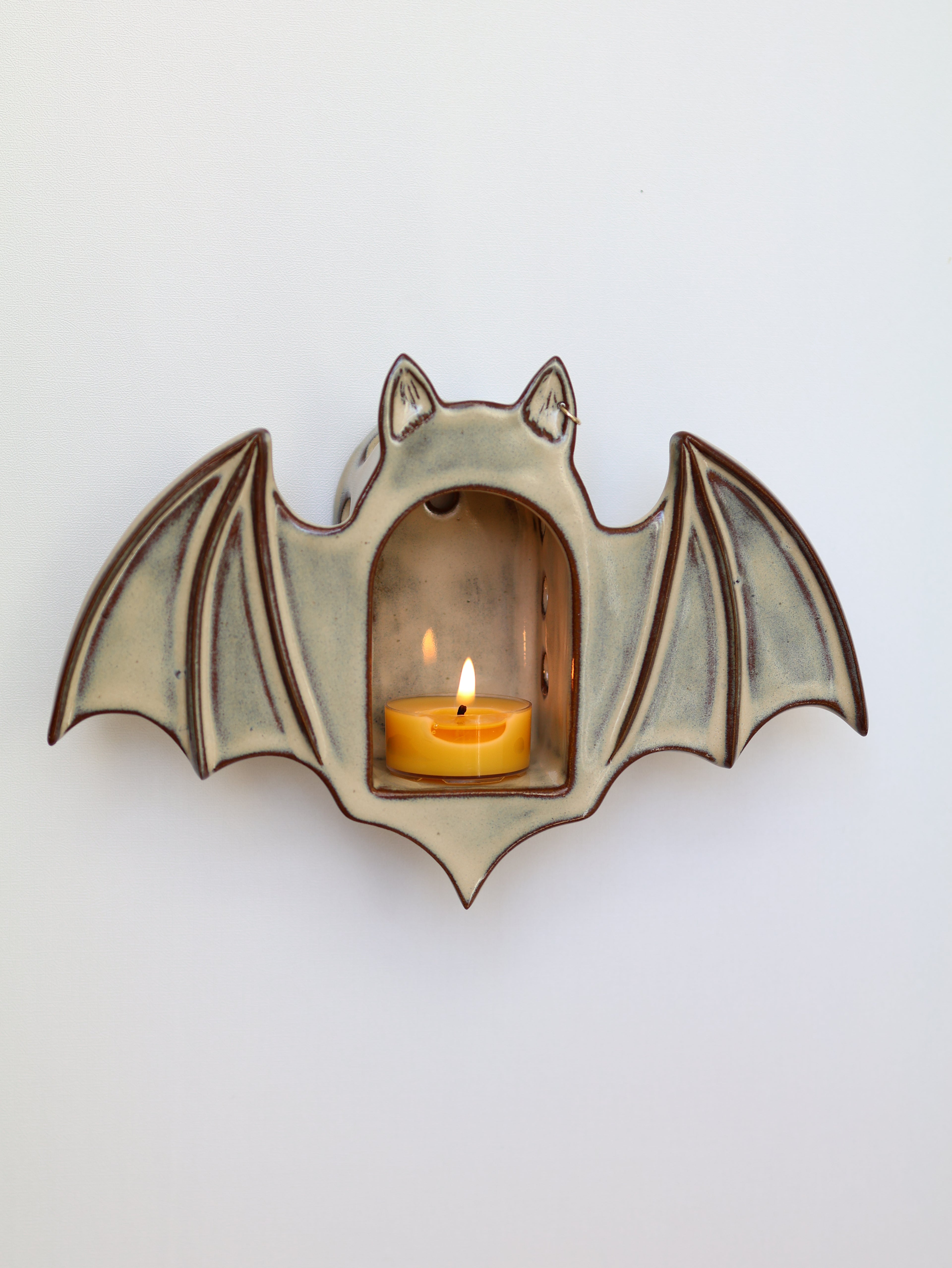 Bat Sconce, Rustic Cream