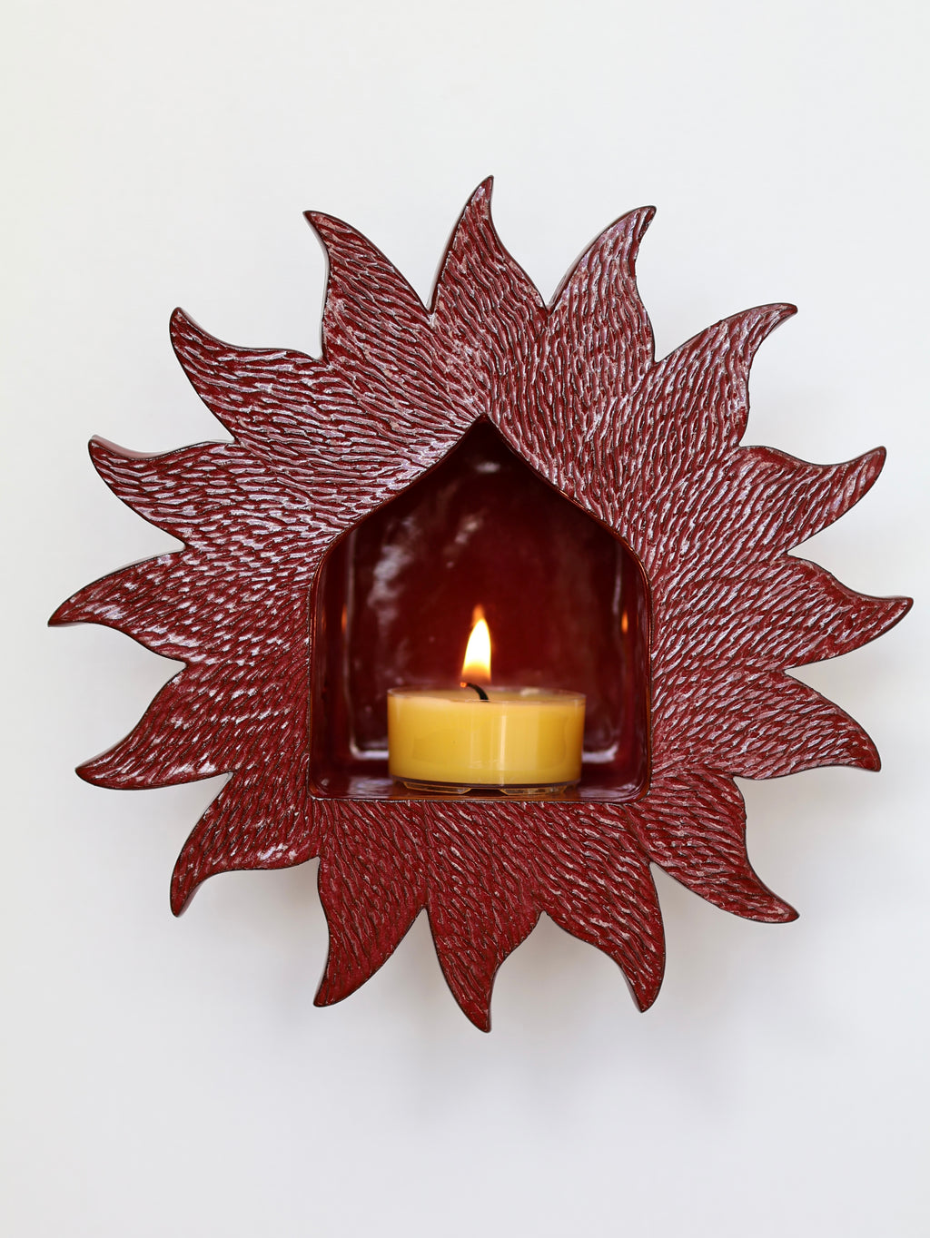 Sunburst Sconce, Rust Red
