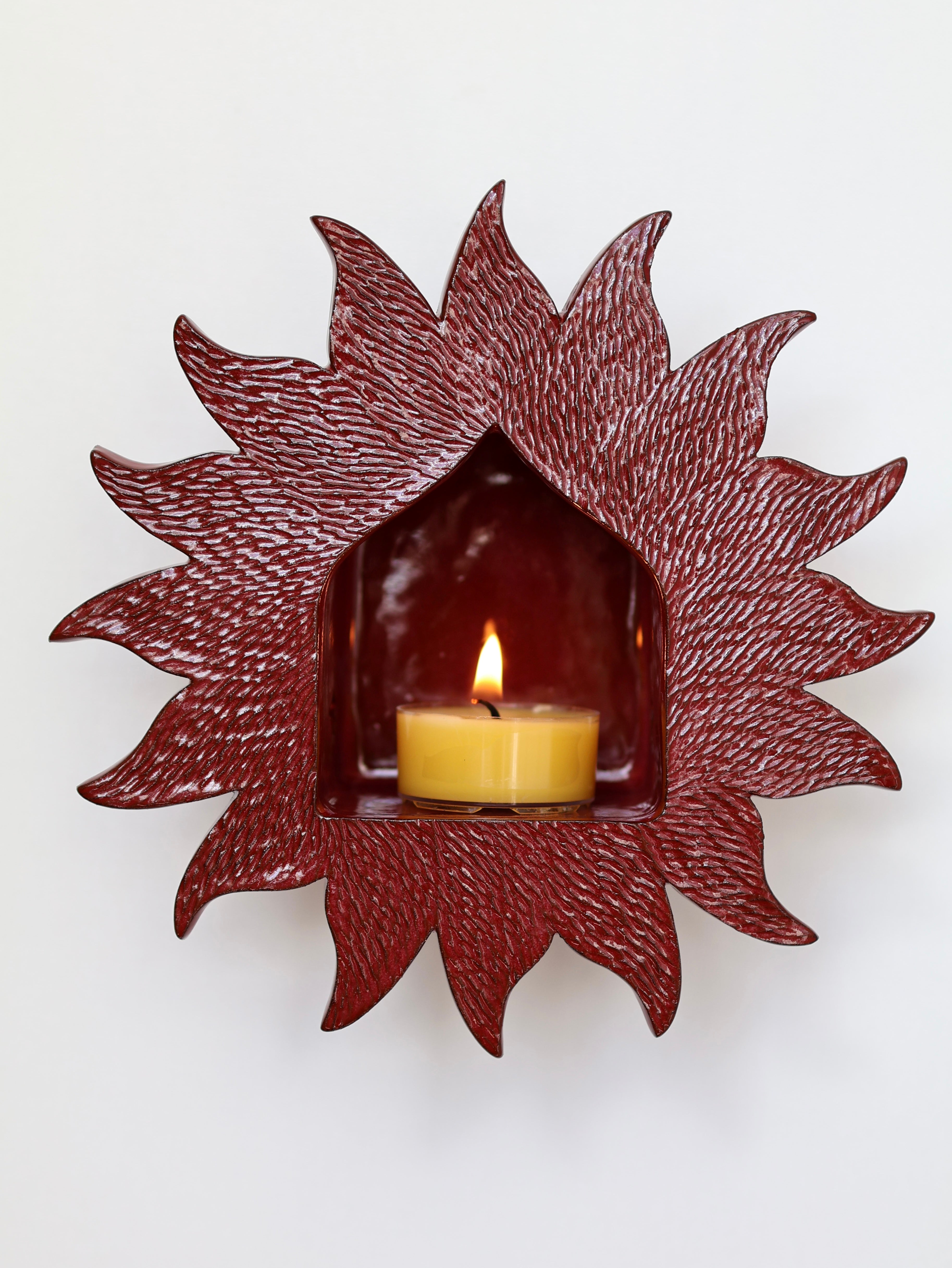 Sunburst Sconce, Rust Red