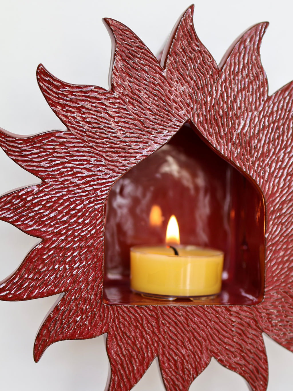 Sunburst Sconce, Rust Red