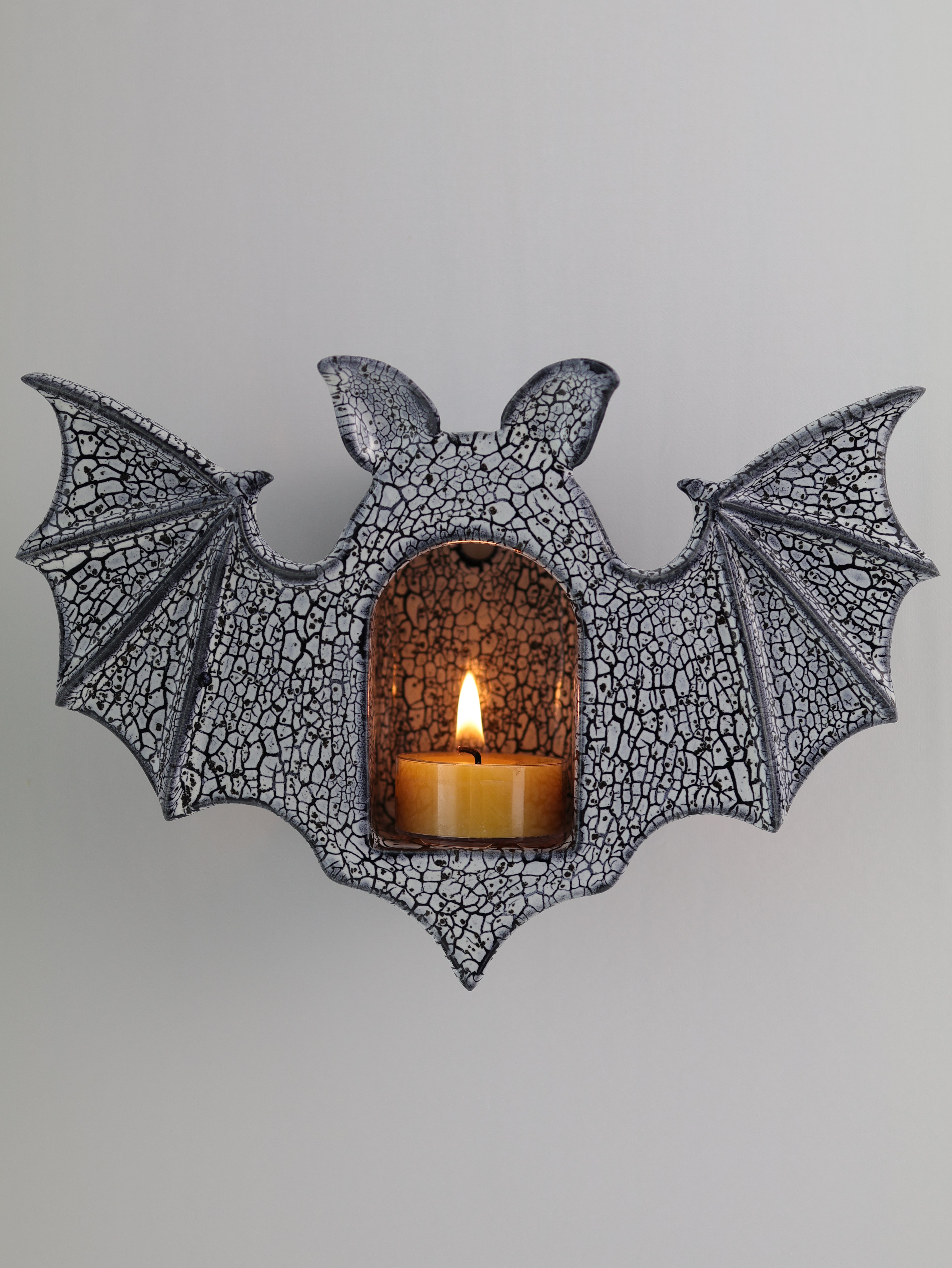 Bat Sconce, Cracked Stone