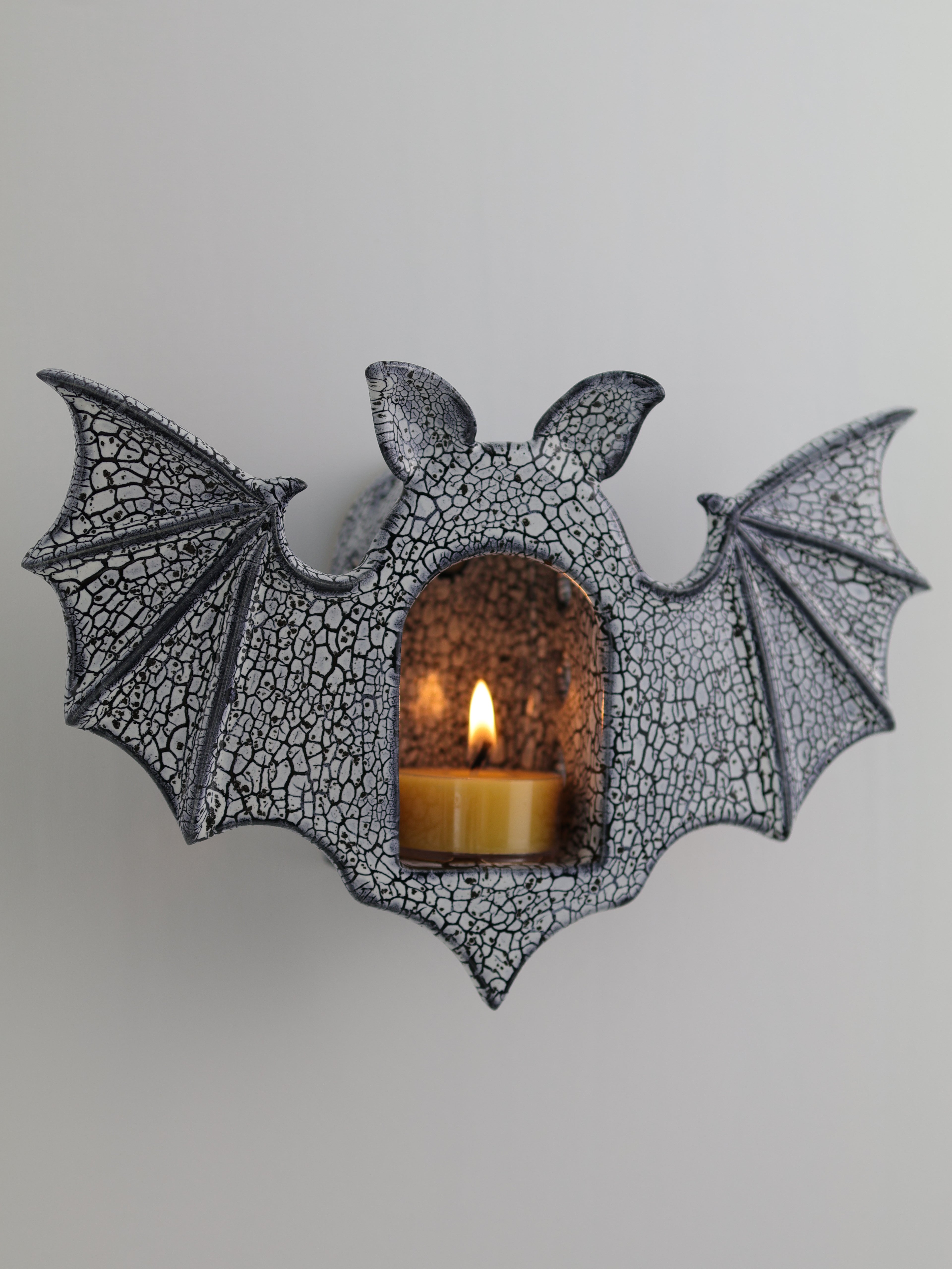 Bat Sconce, Cracked Stone