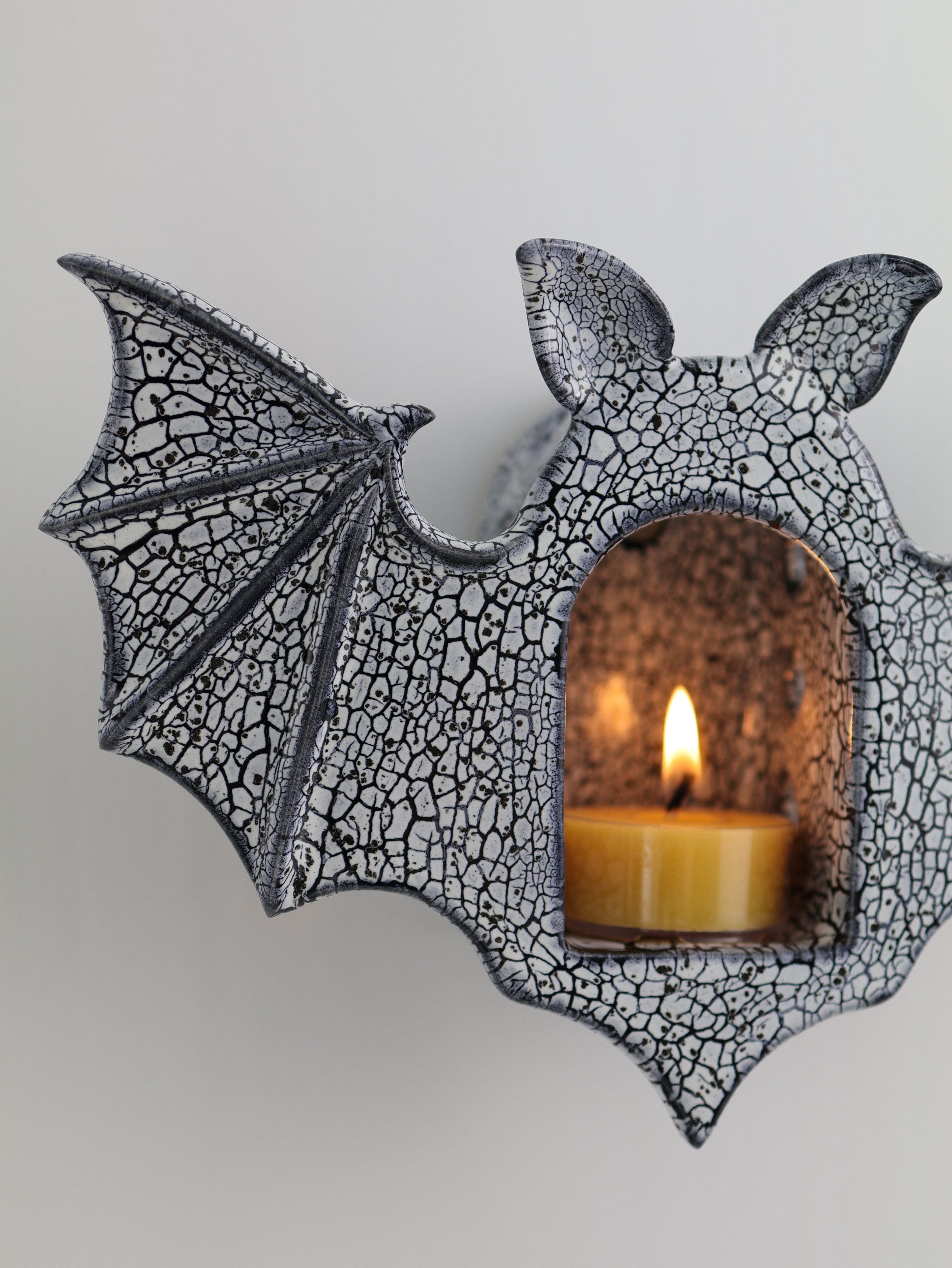 Bat Sconce, Cracked Stone