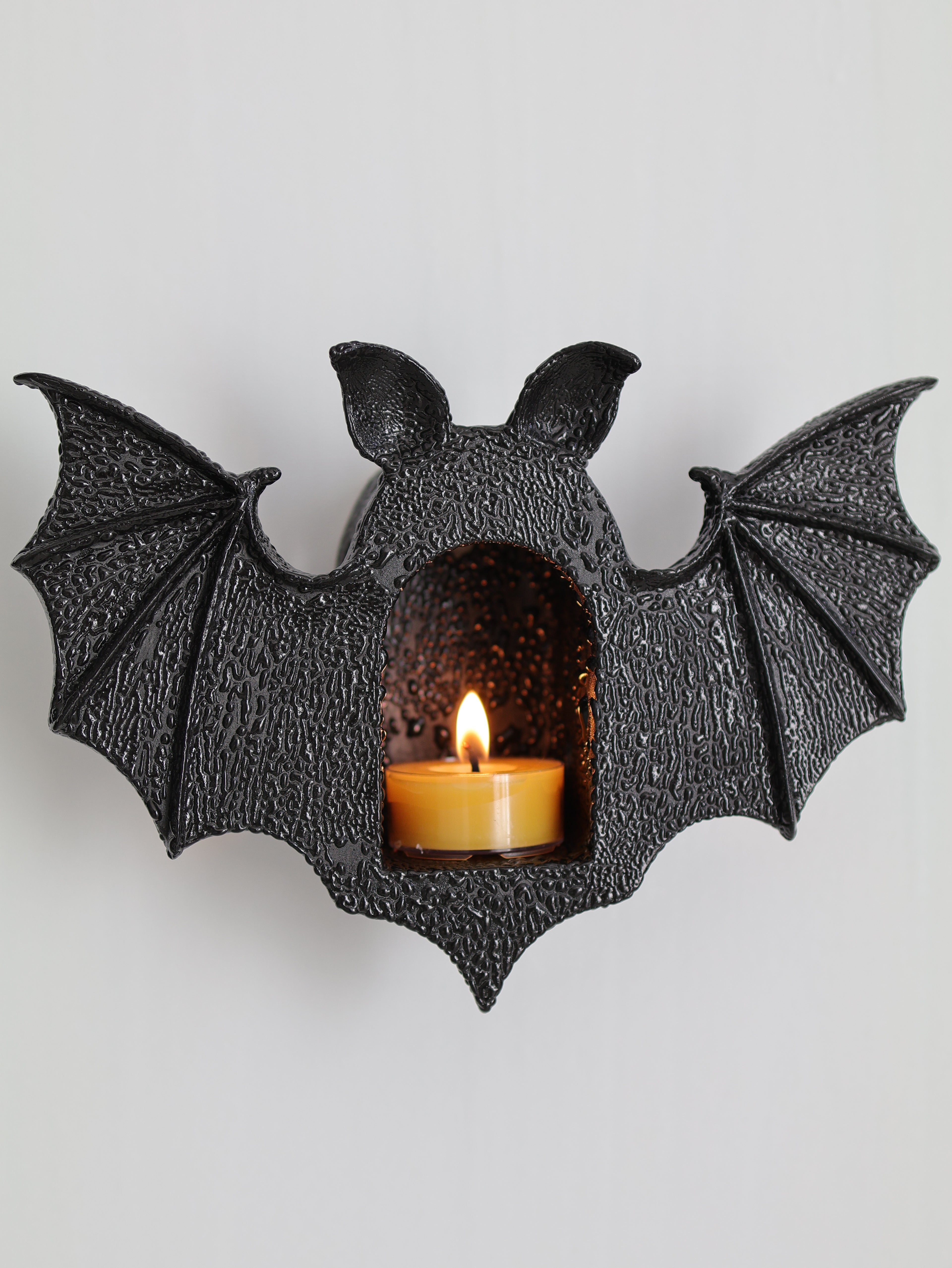 Bat Sconce, Coal Black