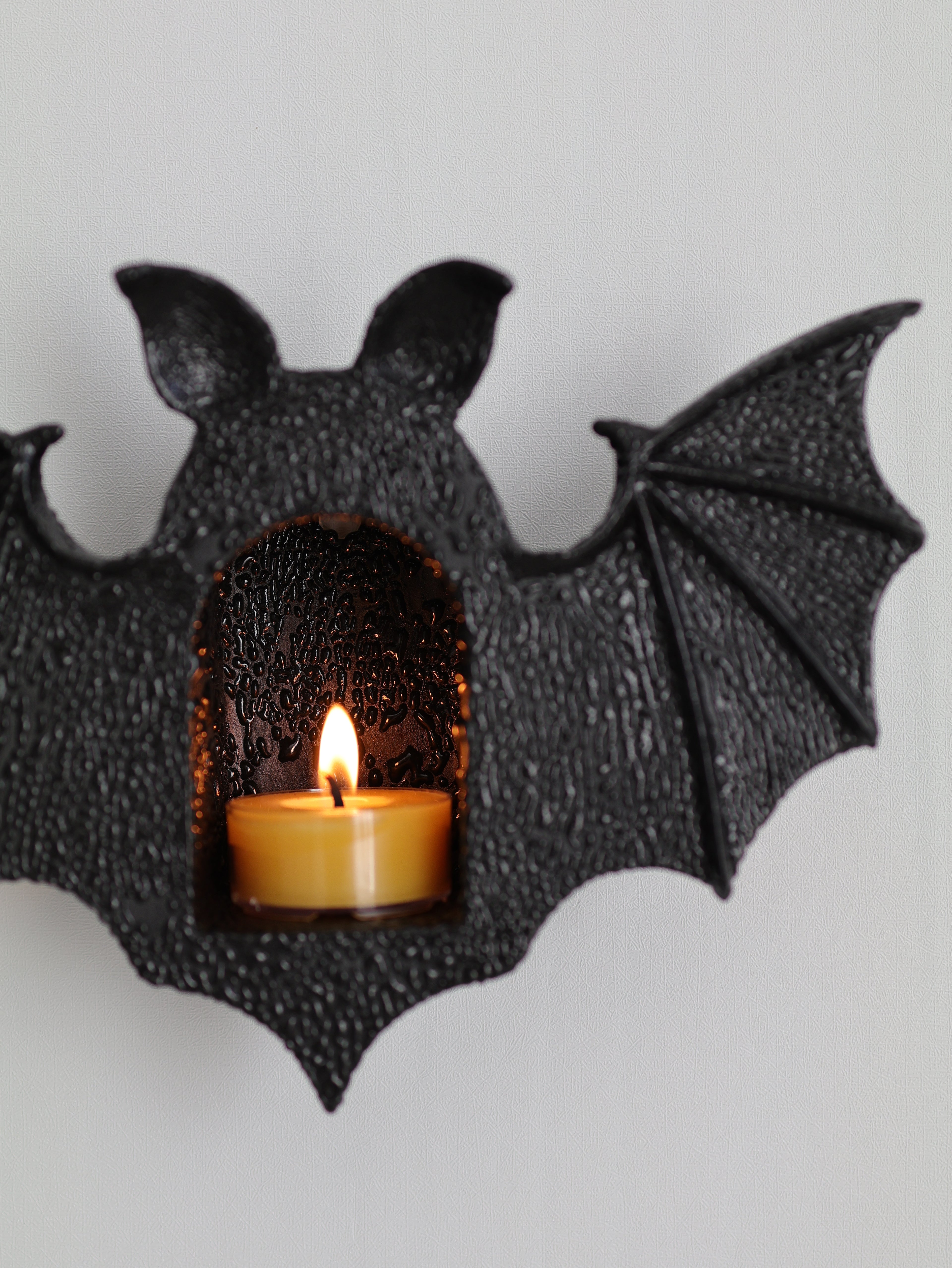 Bat Sconce, Coal Black