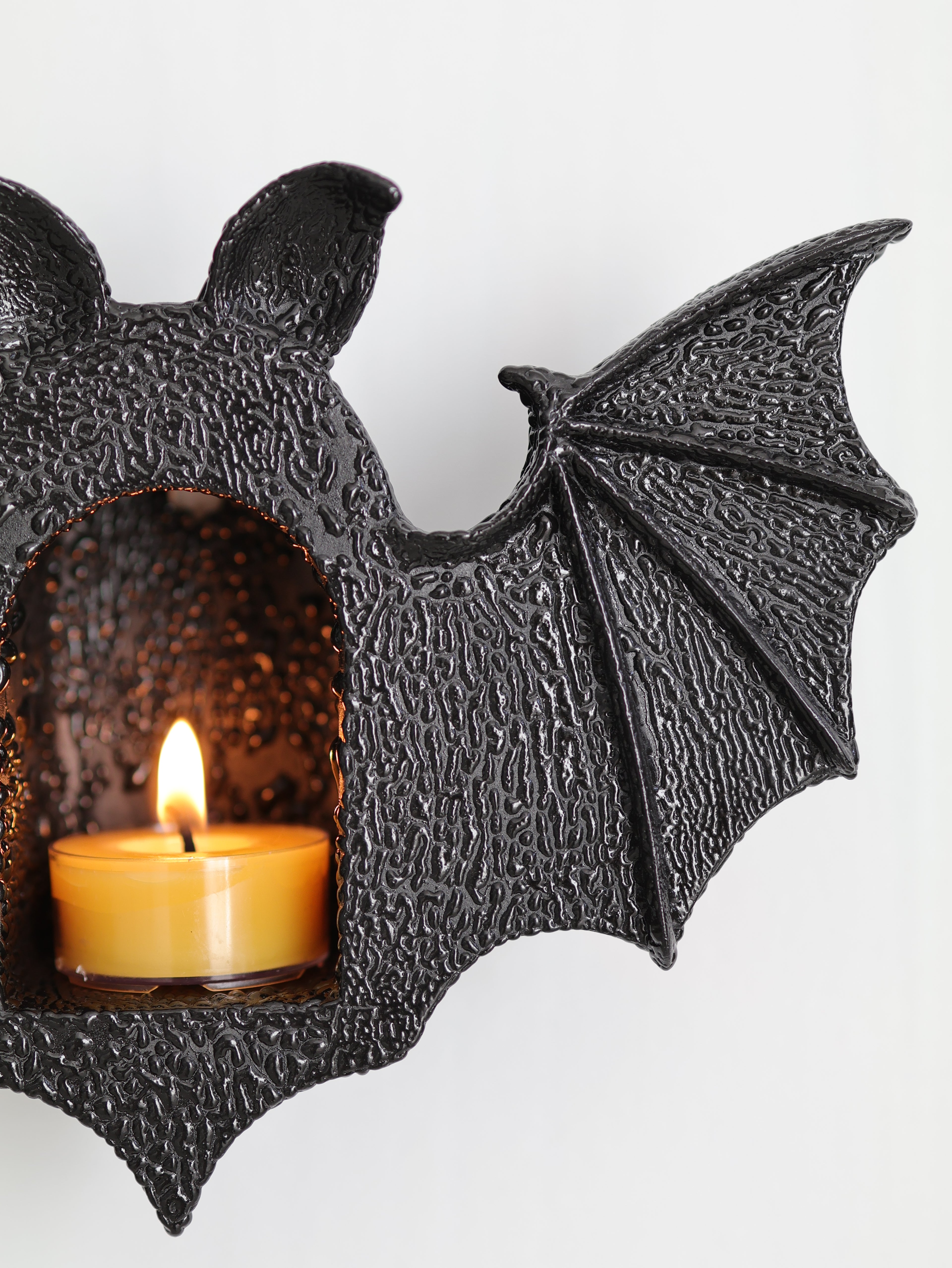 Bat Sconce, Coal Black