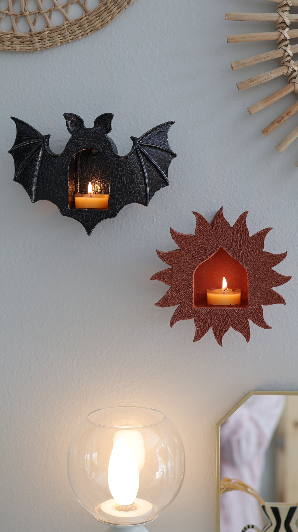 Bat Sconce, Snake Skin