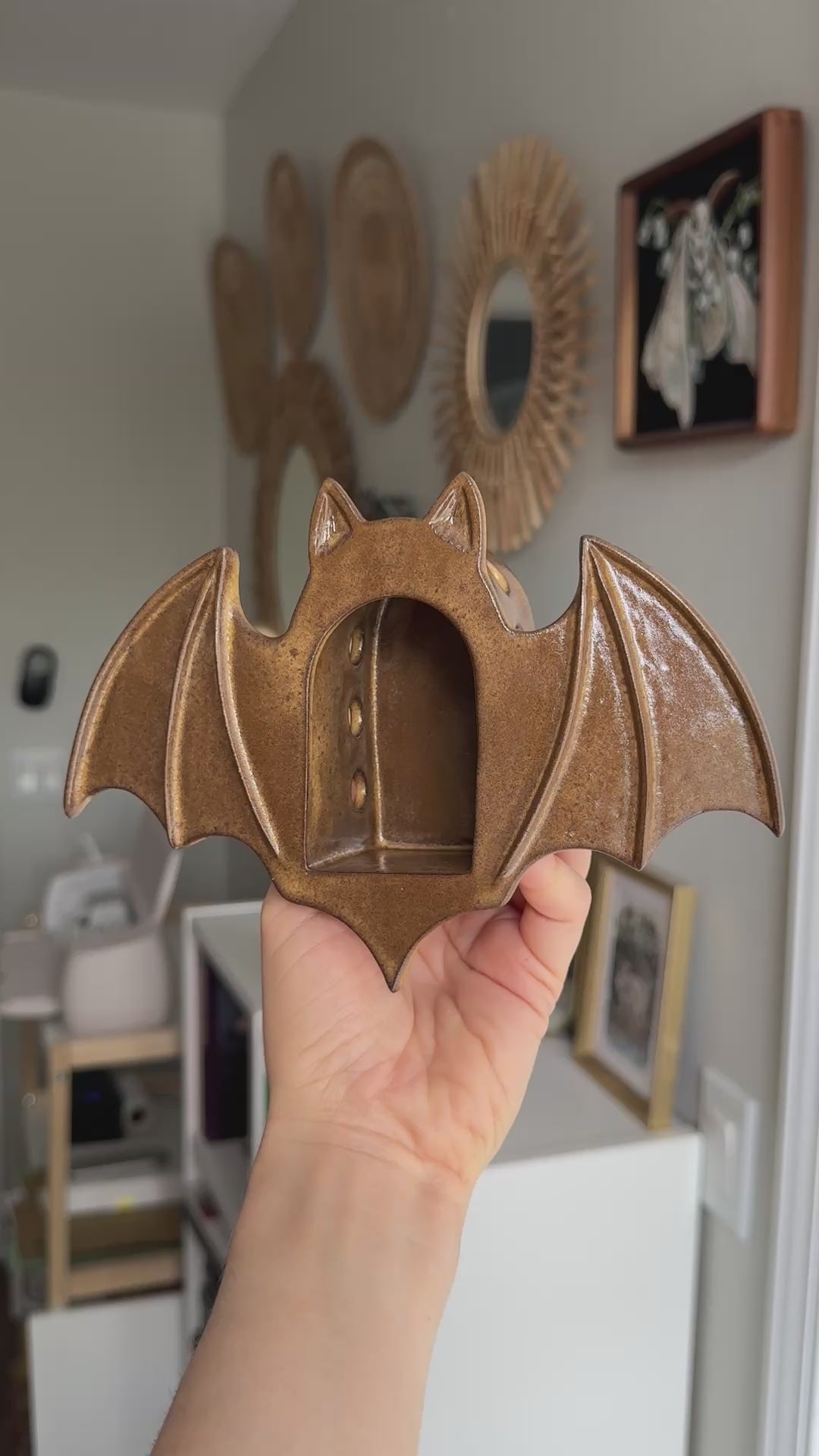 Bat Sconce, Mocha