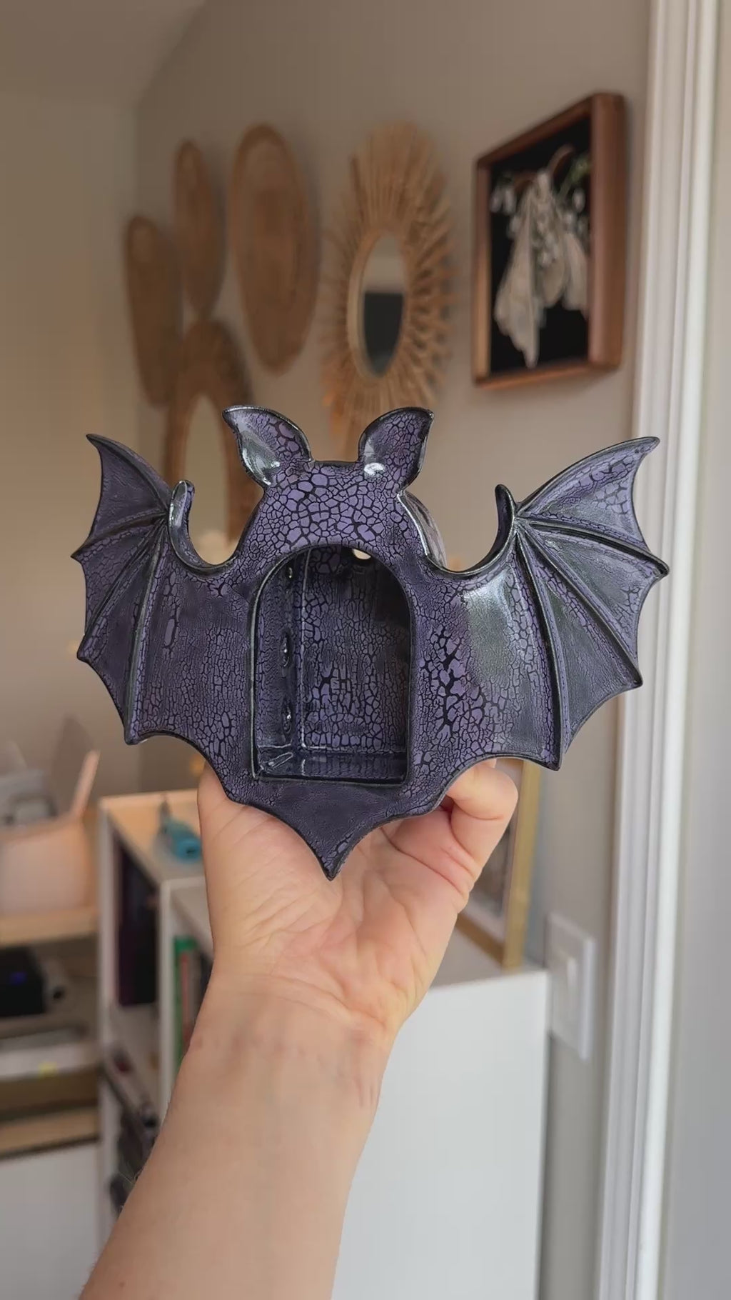 Bat Sconce, Purple