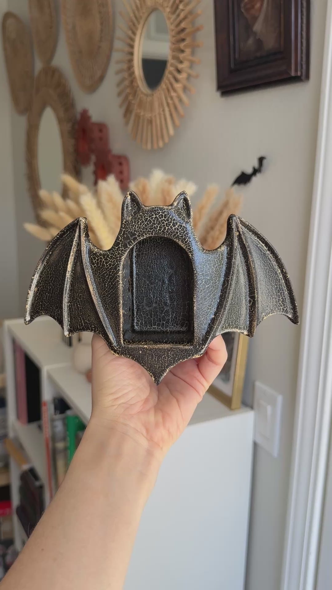 Bat Sconce, Antique Black