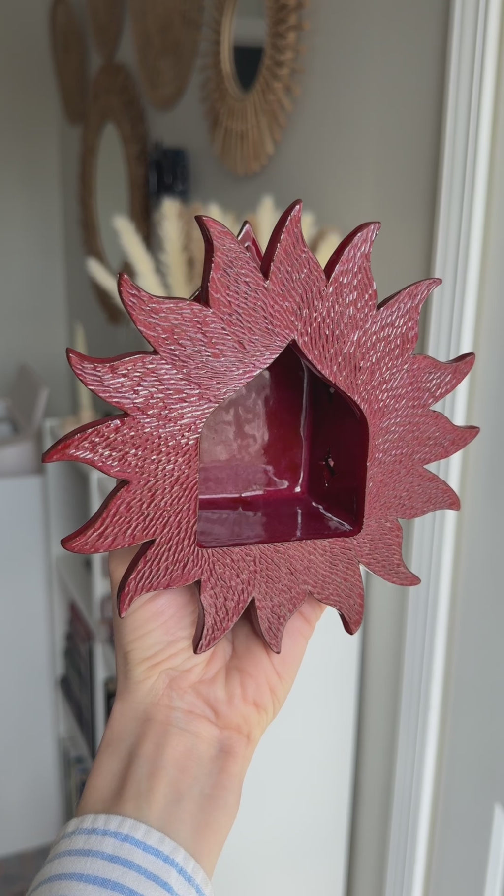 Sunburst Sconce, Rust Red