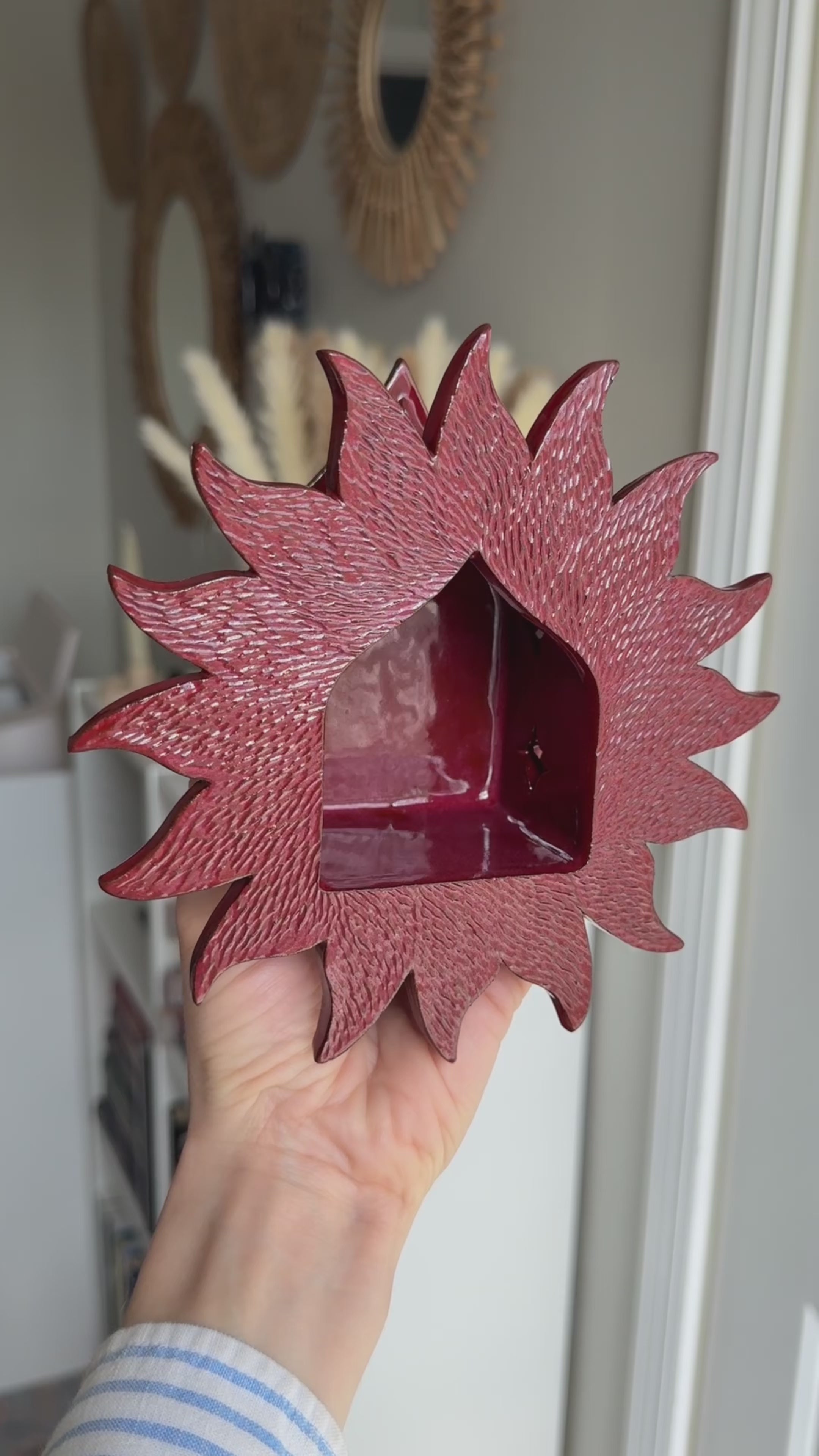 Sunburst Sconce, Rust Red