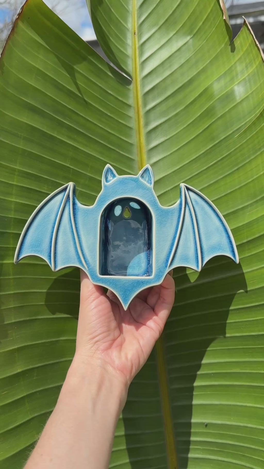 Bat Sconce, Glacier Blue