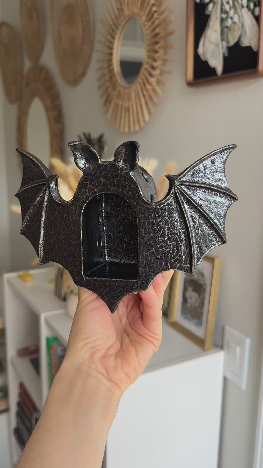 Bat Sconce, Snake Skin