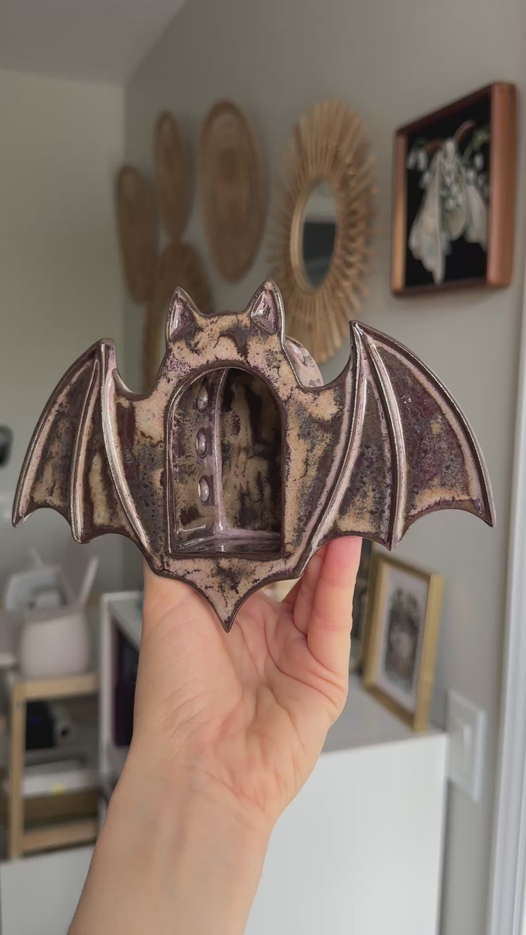 Bat Sconce, Smokey Merlot
