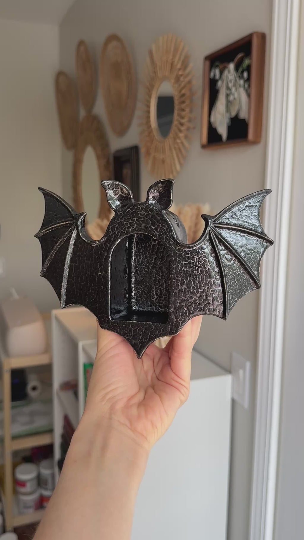 Bat Sconce, Snake Skin